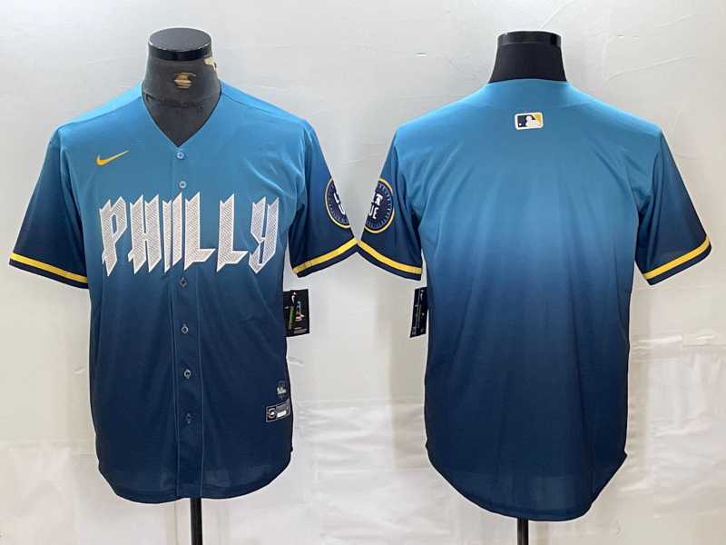 Men%27s Philadelphia Phillies Blank Blue 2024 City Connect Limited Stitched Jersey->pittsburgh pirates->MLB Jersey